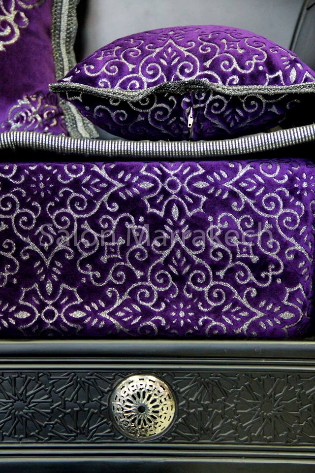 modèles Lhaf de salon marocain violet haute gamme