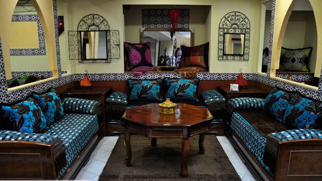 Salon marocain turquoise