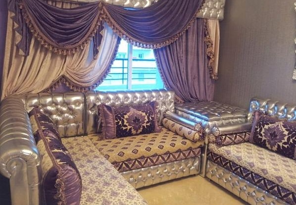 salon marocain 2016 avec couleur argenté 