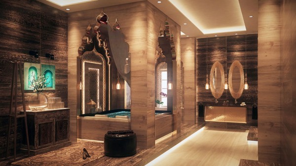 salle bain de luxe orientale maghribain