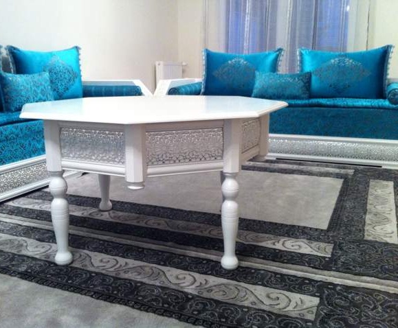 magnifique salon marocain moderne  en bleu 